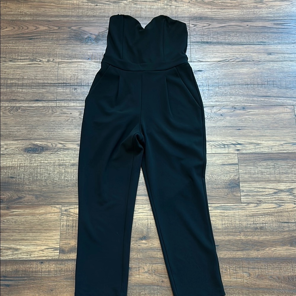 Express Black Strapless Jumpsuit with Sleek Design
